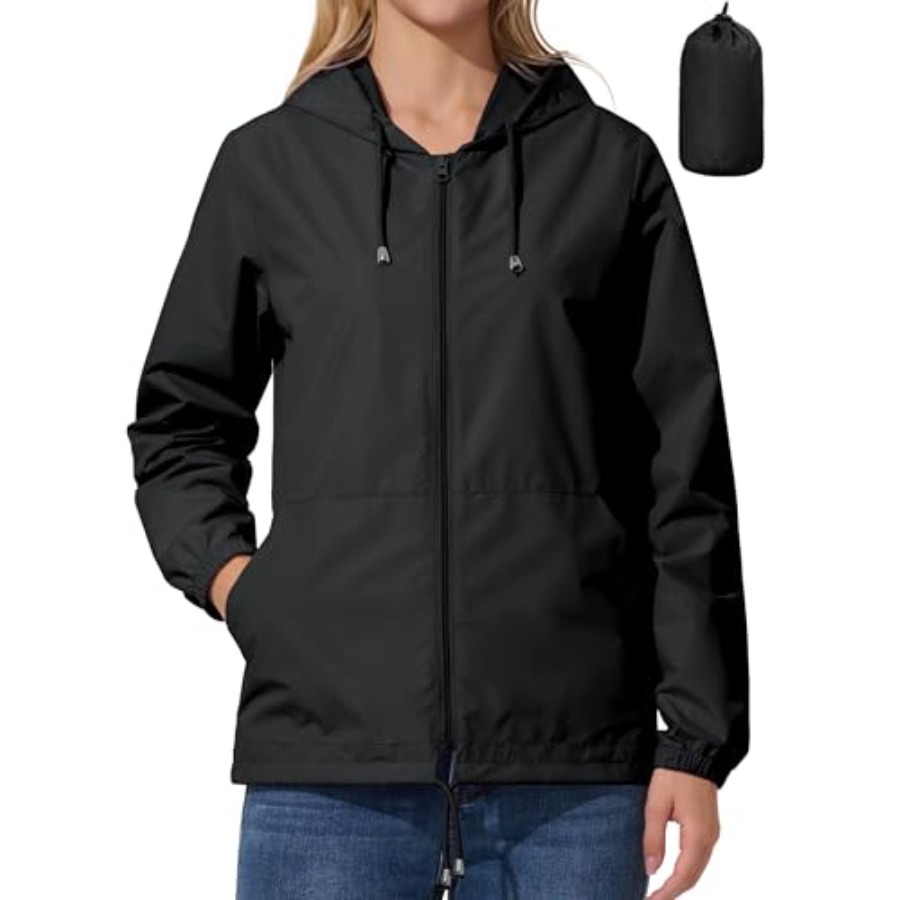 Running Gear Rain - Womens Rain Jacket Lightweight Windbreaker Waterproof