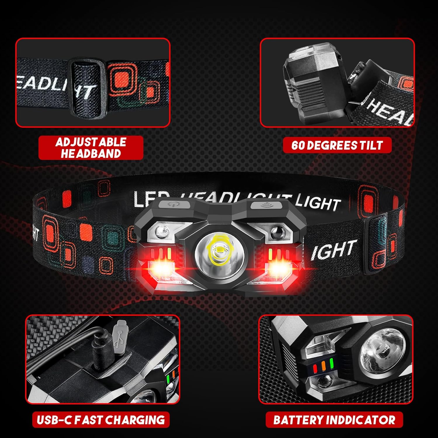 12-Pack Rechargeable Headlamps - Running Headlamp Led recensione e prezzo