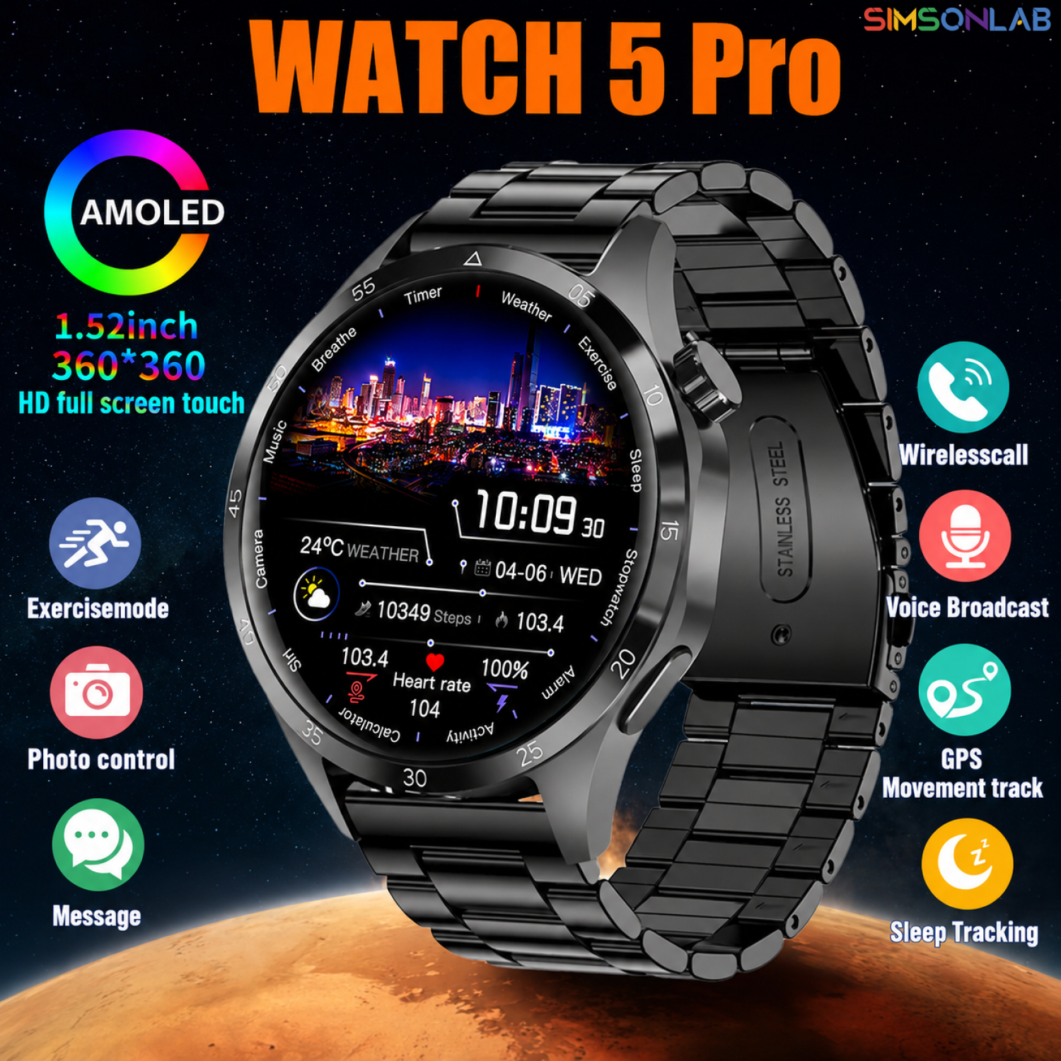 2026 Watch 5 Pro GPS Track Com - Gps Running Watch recensione e prezzo