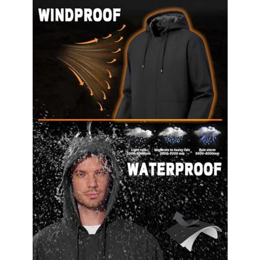 UIQUR Men's Rain Jacket Waterp - Running Gear Rain recensione e prezzo